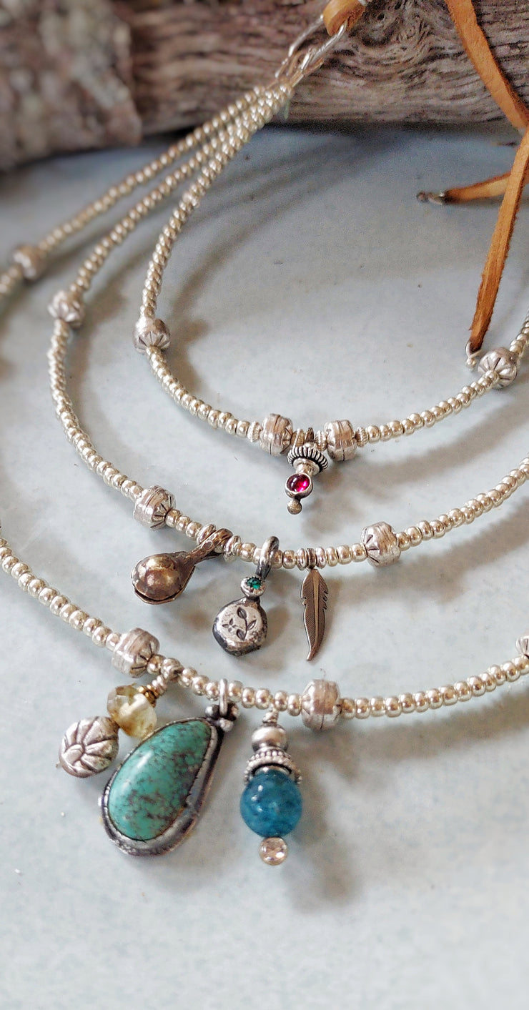 FREE SPIRIT - Multi-Strand Gemstone Long Layered Necklace