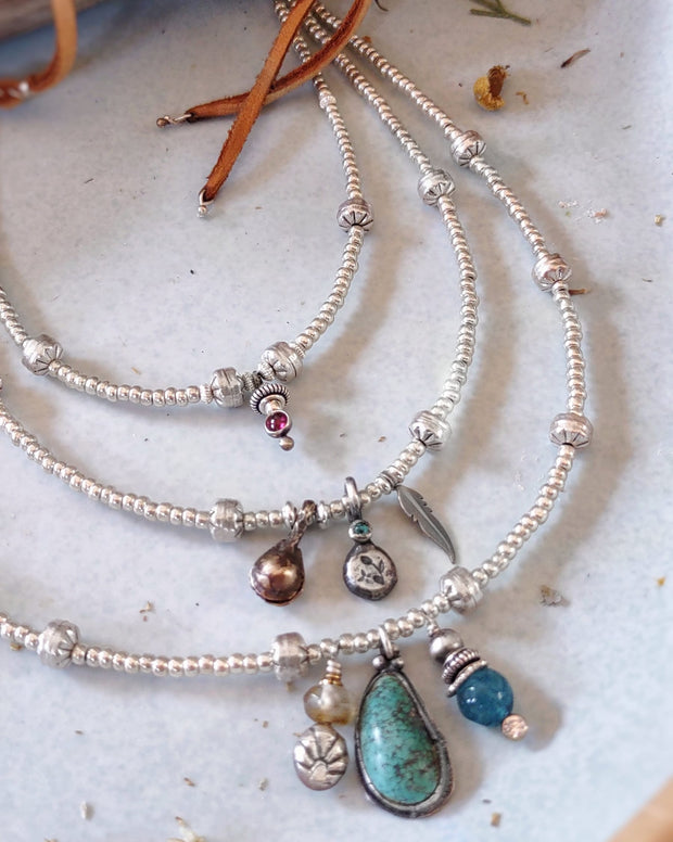 FREE SPIRIT - Multi-Strand Gemstone Long Layered Necklace - Art In Motion Jewelry & Metal Studio LLC