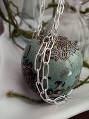 Organic Handmade Paper Clip Chain Necklace - Art In Motion Jewelry & Metal Studio LLC