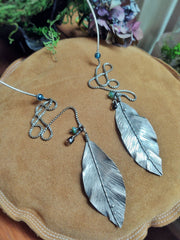 BOHEMIAN RHAPSODY - SIGNATURE PIECE - Sterling Silver - Feather Cuff Necklace - Art In Motion Jewelry & Metal Studio LLC