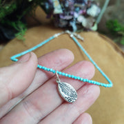 Turquoise Beaded ~ Silver Necklace - Art In Motion Jewelry & Metal Studio LLC
