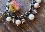Dangling Pearl & Crystal Chain Bracelet - Art In Motion Jewelry & Metal Studio LLC