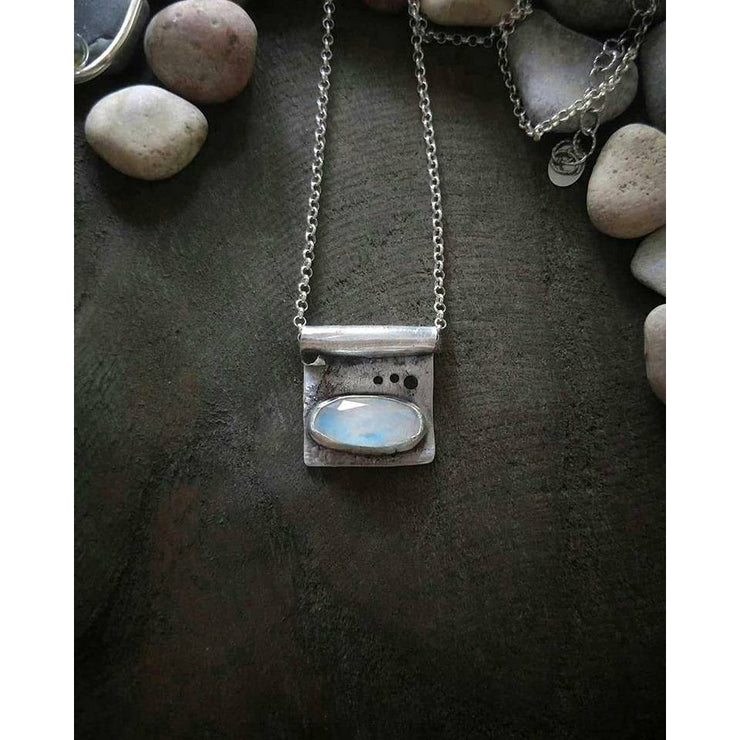 RIVERS EDGE NECKLACE - Moonstone Necklace - Art In Motion Jewelry & Metal Studio LLC