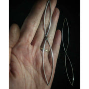 DOUBLE MARQUISE DANGLE EARRINGS - Sterling Silver Earrings - Art In Motion Jewelry & Metal Studio LLC