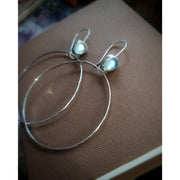MOONSTONE HOOPS - Lightweight Gemstone - Sterling Silver Earrings - Art In Motion Jewelry & Metal Studio LLC