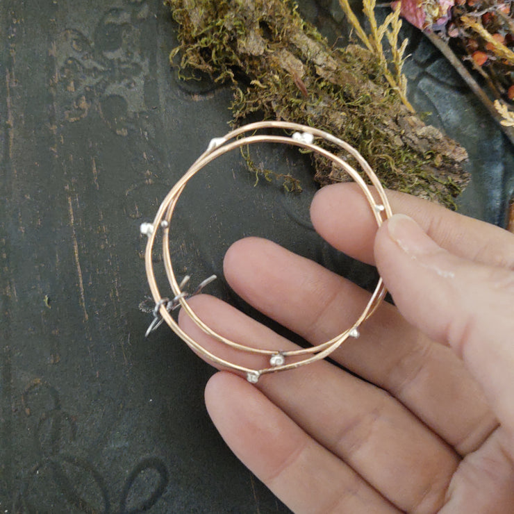 FULL CIRCLE - Bronze & Sterling silver hoop earring - Art In Motion Jewelry & Metal Studio LLC