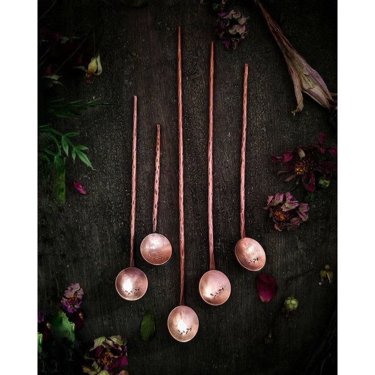 Hand Forged Copper Tea or Bar Spoon - Art In Motion Jewelry & Metal Studio LLC