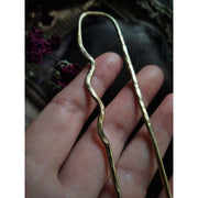 HAIR FORK • SHAWL PIN • Solid Brass - Art In Motion Jewelry & Metal Studio LLC
