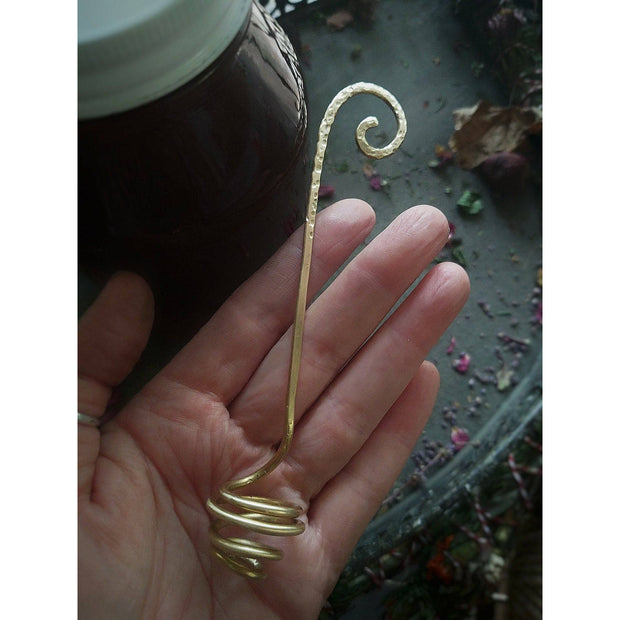 Hand Forged Brass Honey Dipper - Art In Motion Jewelry & Metal Studio LLC