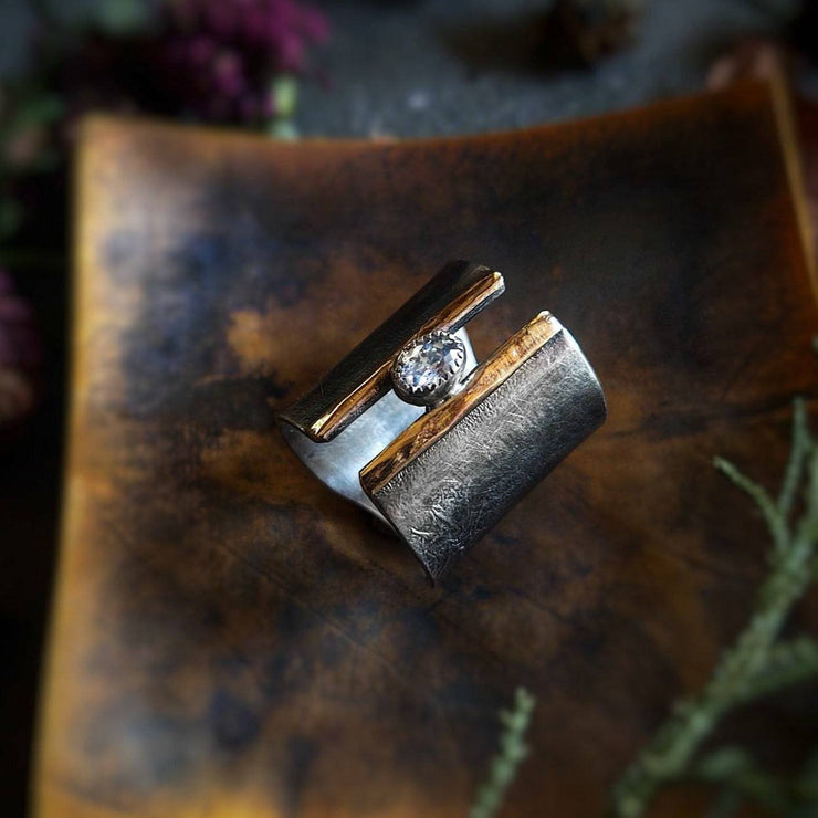 EMPOWERED - WIDE ALTERNATIVE WEDDING RING - Made to Order - Art In Motion Jewelry & Metal Studio LLC