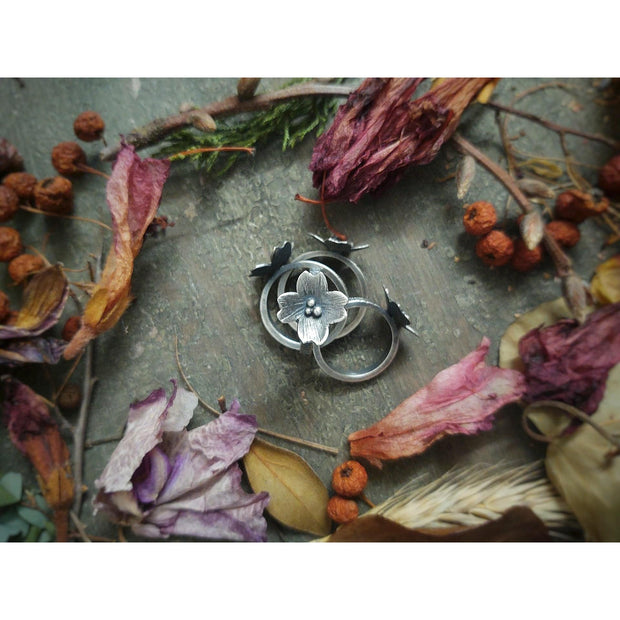 DOGWOOD FLOWER RING - Sterling Silver rings - Art In Motion Jewelry & Metal Studio LLC