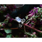 HEX MOONSTONE - OFFSET ENGAGEMENT RING SET - Art In Motion Jewelry & Metal Studio LLC