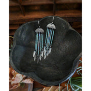 FEATHER FRINGE BEADED EARRINGS - Sterling Silver - Art In Motion Jewelry & Metal Studio LLC