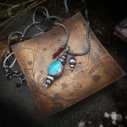 DOUBLE SIDED TURQUOISE PENDULUM ~ MOROCCAN DREAMS Necklace - Art In Motion Jewelry & Metal Studio LLC