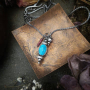 DOUBLE SIDED TURQUOISE PENDULUM ~ MOROCCAN DREAMS Necklace - Art In Motion Jewelry & Metal Studio LLC