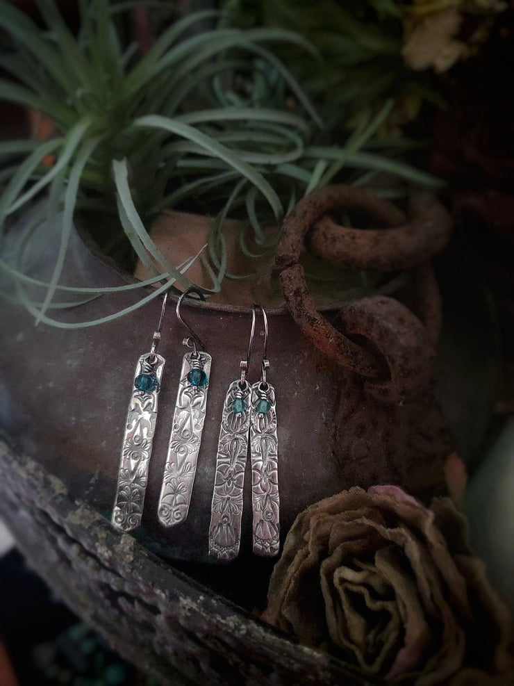 STAMPED BAR Earrings - Moroccan Dreams Collection - Art In Motion Jewelry & Metal Studio LLC