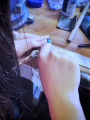 HAIR PICK • Blue Labradorite - Sterling Silver - Art In Motion Jewelry & Metal Studio LLC