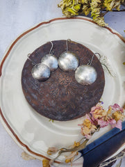 LEAFY Disk Earrings - Sterling Silver - Art In Motion Jewelry & Metal Studio LLC