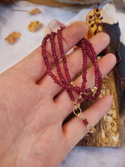 WRAP BRACELET Beaded Wrap ~ 5 wrap - Ruby Necklace or Bracelet - Art In Motion Jewelry & Metal Studio LLC