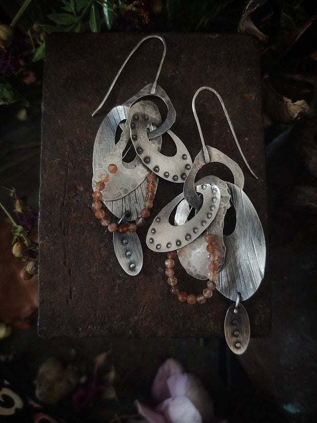 FLOATING GEOMETRIC - Earrings - Sterling Silver - Art In Motion Jewelry & Metal Studio LLC