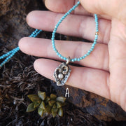 Gemstone Charm Necklace ~ Turquoise, Tourmaline, Garnet, Moonstone - Art In Motion Jewelry & Metal Studio LLC
