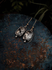 Rutilated Quartz Earrings - Fine Silver - Art In Motion Jewelry & Metal Studio LLC