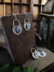 MYRA - Moonstone Earrings - Sterling Silver - Art In Motion Jewelry & Metal Studio LLC