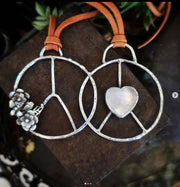PEACE & LOVE Necklace - Sterling Silver - Art In Motion Jewelry & Metal Studio LLC