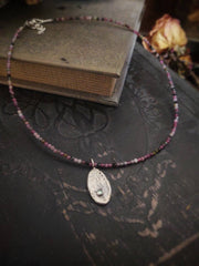 Tourmaline Beaded Necklace - Silver Fern Charm - Art In Motion Jewelry & Metal Studio LLC