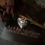 MULTI GEMSTONE SQUARE - STATEMENT RING - Art In Motion Jewelry & Metal Studio LLC