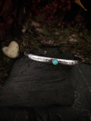 FLORA • Turquoise Cuff Bracelet • Sterling Silver - Art In Motion Jewelry & Metal Studio LLC