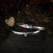 FLORA • Turquoise Cuff Bracelet • Sterling Silver - Art In Motion Jewelry & Metal Studio LLC