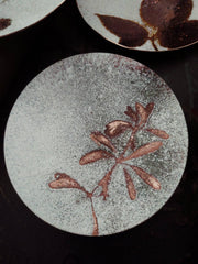 HERB ENAMELED TRINKET DISH - Rustic Copper Dish - Art In Motion Jewelry & Metal Studio LLC