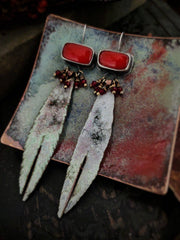 TRIBAL - Rosarita Artisan Earrings - Enameled - Art In Motion Jewelry & Metal Studio LLC