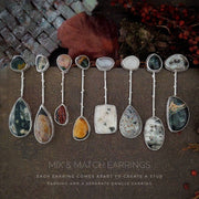 MIX AND MATCH - Ocean Jasper Dangle Post Earrings - Art In Motion Jewelry & Metal Studio LLC