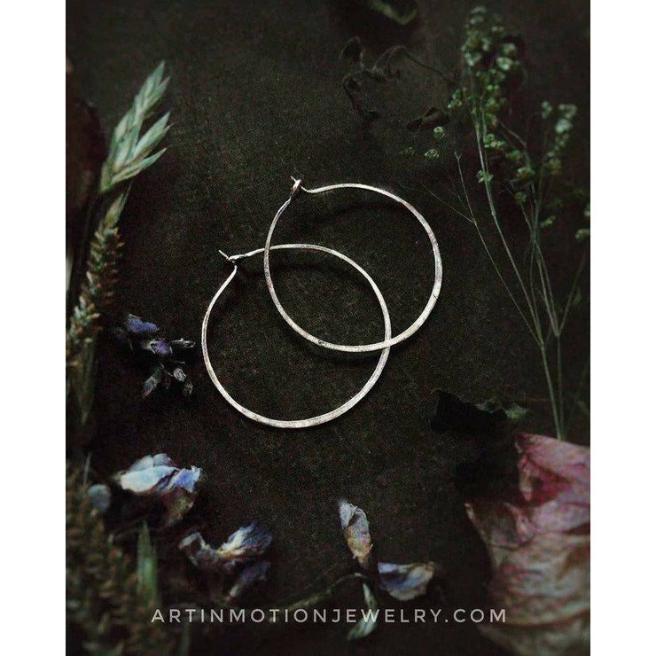 Sterling Silver Hoop Earrings - Choose Your Size - Art In Motion Jewelry & Metal Studio LLC