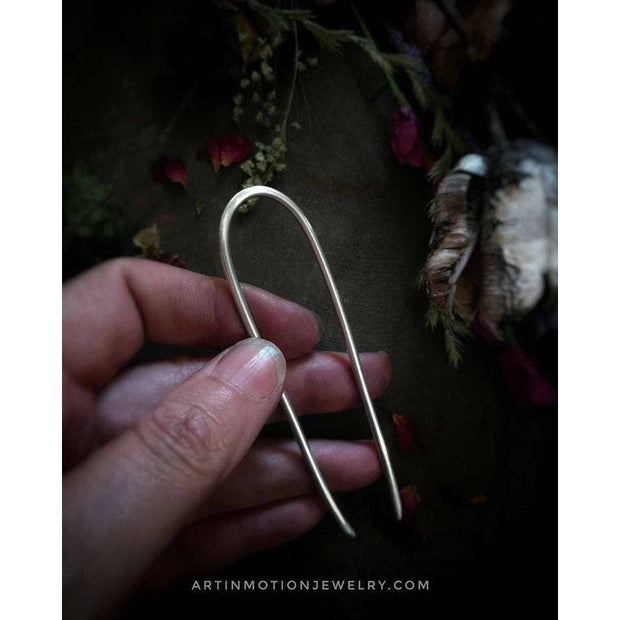 HAIR PICK • sterling silver hairpin - Art In Motion Jewelry & Metal Studio LLC