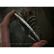RUSTIC MAN: Men's Solid Sterling Silver Textured Cuff - Art In Motion Jewelry & Metal Studio LLC