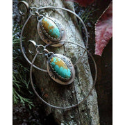 SOUTHWEST - Hoop Earring with Turquoise - Made to Order - Art In Motion Jewelry & Metal Studio LLC