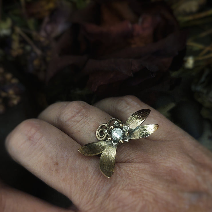 LILLY - RIGHT HAND RING -NATURAL BEAUTY COLLECTION - Art In Motion Jewelry & Metal Studio LLC
